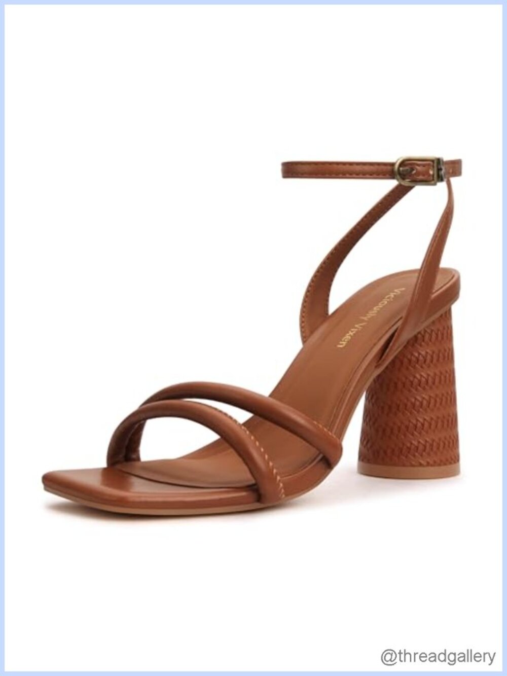 Women's Block High Heels Square Toe Ankle Strap Heeled Sandals Shoes